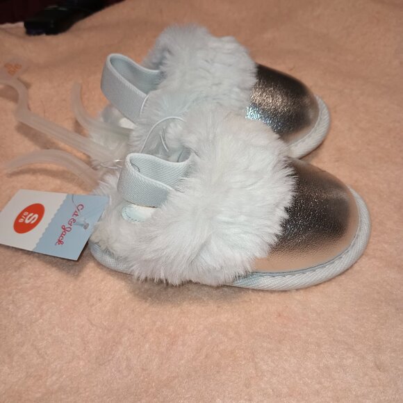 NEW Cat & Jack™ Silver Toddler Lila Metallic Scuff Slippers - Picture 6 of 12